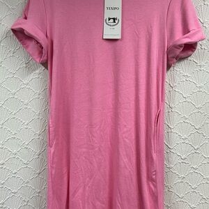 NWT Yexipo Medium Pink Shirt Dress